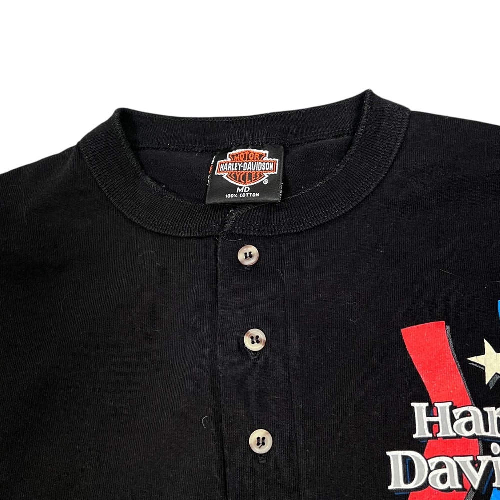 1993 Harley Davidson Henley T Shirt
Medium Black Downtown Seattle Washington USA - Picture 3 of 7